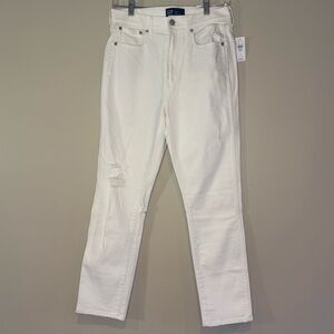 GAP DENIM White Jeans with rips NWT Size 6/28